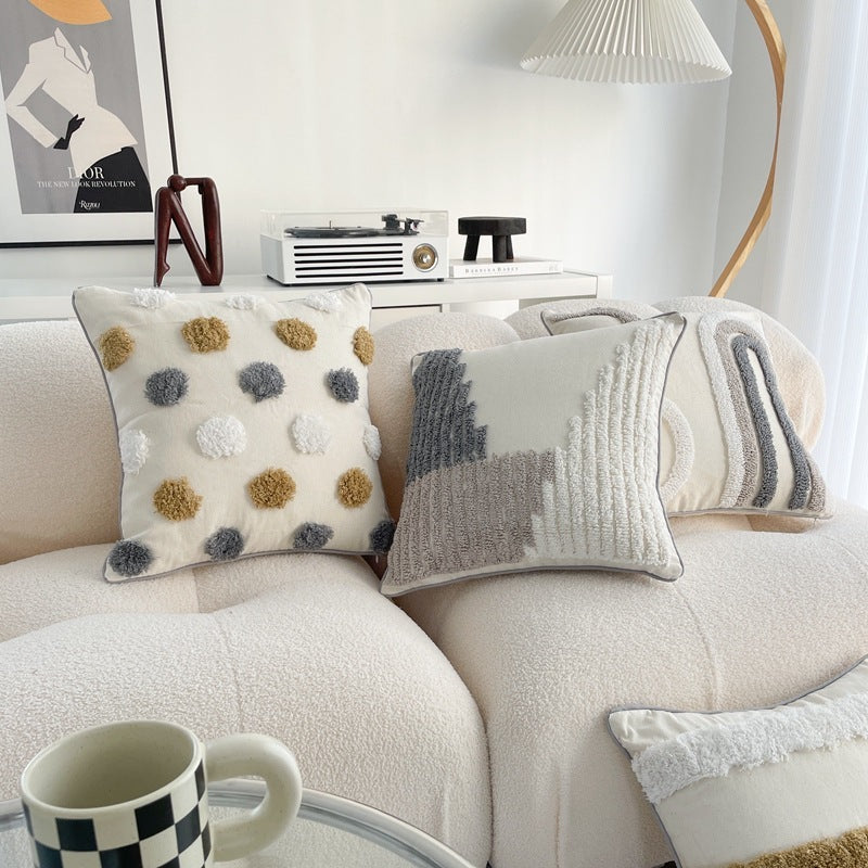 Bohemian Tufted & Tassel Cushion Cover 45x45cm – Ins Style Cotton Linen Pillow Cover for Sofa & Bay Window