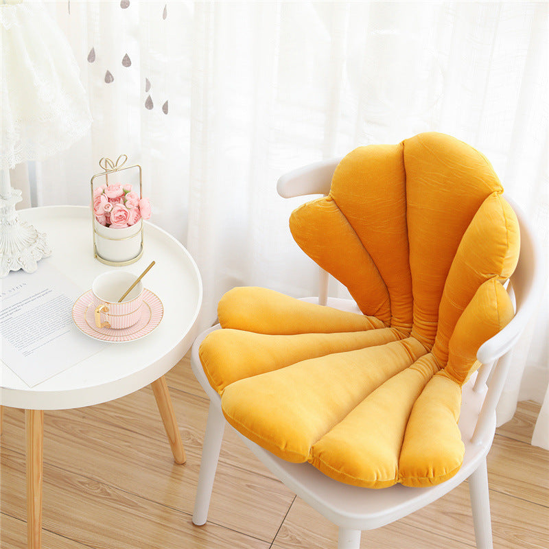 Luxurious Velvet Shell Chair Cushion 75x50cm – Unique Rose Seat Pillow for Restaurant, Girly Room & Home Decor