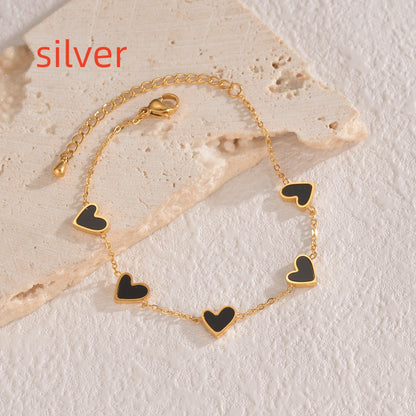 Stainless Steel Dripping Heart Bracelet – Valentine's Day Jewelry Gift