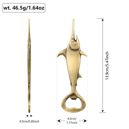 Swordfish Handle Metal Beer Bottle Opener – Creative Bar Kitchen Gadget & Gift