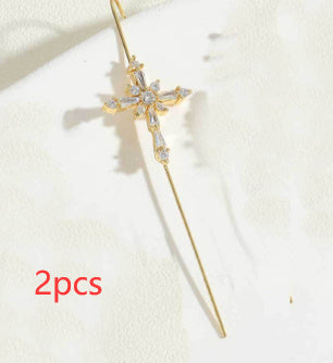 Ear Wrap Crawler Zircon Earrings – Korean Gold & Silver Copper Jewelry for Women