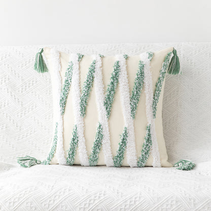 Bohemian Geometric Tufted Pillowcase – Decorative Cushion Cover for Sofa & Home Decor