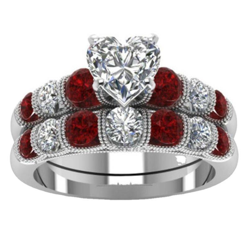 Heart Diamond Statement Ring Set – Fashion Jewelry for Women
