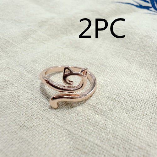 Adjustable Cat Knitted Ring – Cute Animal Jewelry for Women