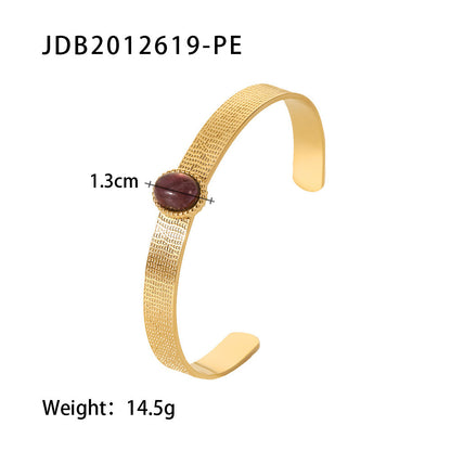 Gold-Plated Stainless Steel Bracelet with Zirconia – Trendy Women’s Jewelry