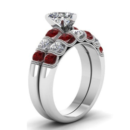 Heart Diamond Statement Ring Set – Fashion Jewelry for Women