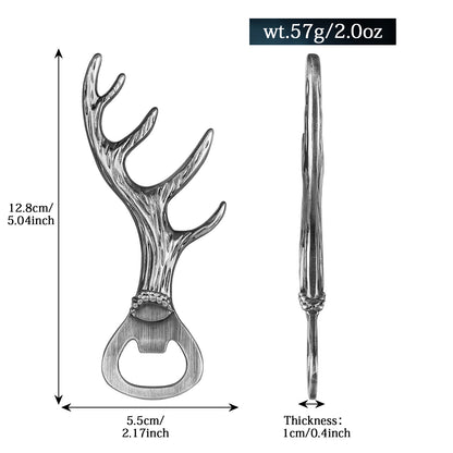 Deer Antler Beer Bottle Opener – Universal Bar Tool for Parties & Restaurants