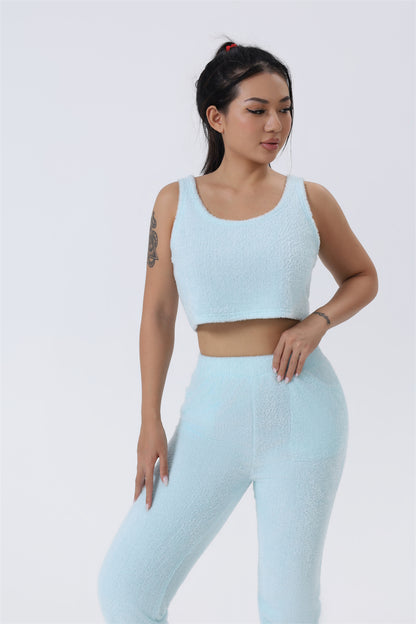 Cozy 3 Piece Pajama Lounge Set – Soft Fluffy Loungewear for Women