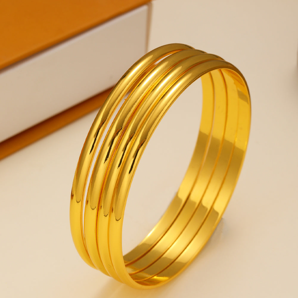 18K Gold-Plated Copper Circle Bracelet – Minimalist Elegant Jewelry for Women