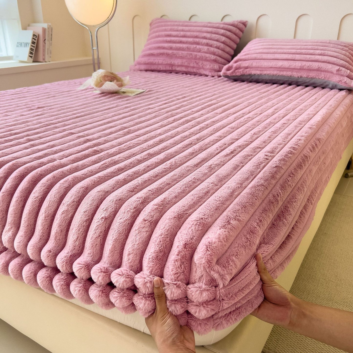 Autumn & Winter Imitation Angora Thickened Fitted Sheet – Soft Student Dormitory Bed Sheet
