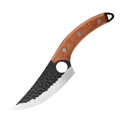 Stainless Steel Hand Hammered Boning Knife – Household Kitchen Knife with Wood Handle