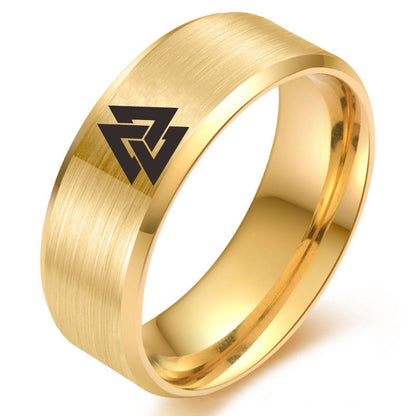 Stainless Steel Viking Odin Symbol Ring – Norse Mythology Jewelry