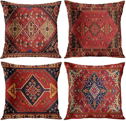 Persian Ethnic Linen Bohemian Pillowcase – Decorative Cushion Cover for Sofa & Home