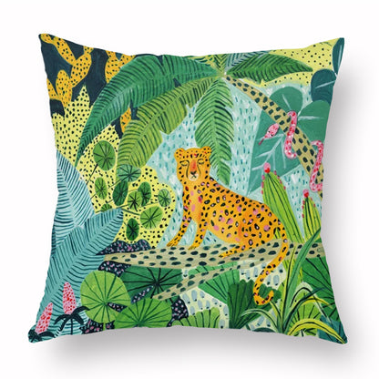 Green Peach Skin Cartoon Whale Cushion Cover – Cute Animal Print Pillow Case for Kids & Home