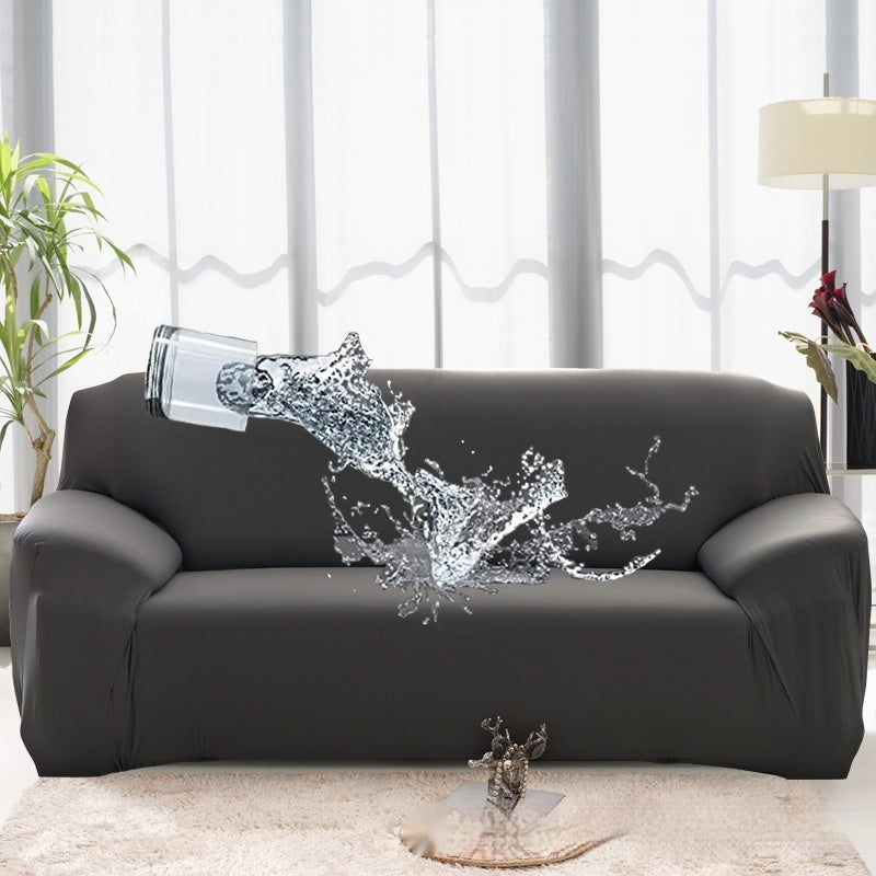 Solid Color Elastic Waterproof Sofa Cover – All-Inclusive Milk Silk Stretch Slipcover