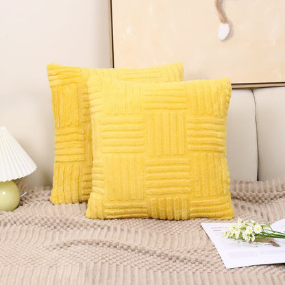 Woven Plush Pillowcase – Soft Textured Cushion Cover for Sofa & Bedroom Decor