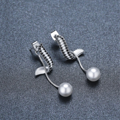 Pearl Tassel Copper Earrings – Luxury Natural Style Pendant Jewelry for Women