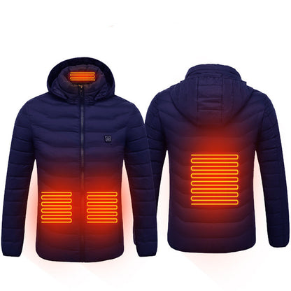 USB Electric Heated Jacket – Thermal Winter Coat with Removable Hood