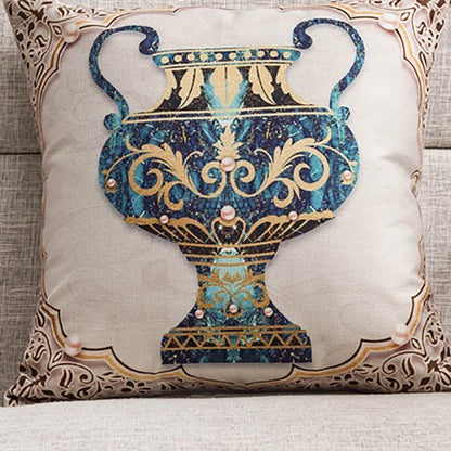 Elephant Print Pillow Cushion Cover – Decorative Animal Pillowcase for Sofa & Home