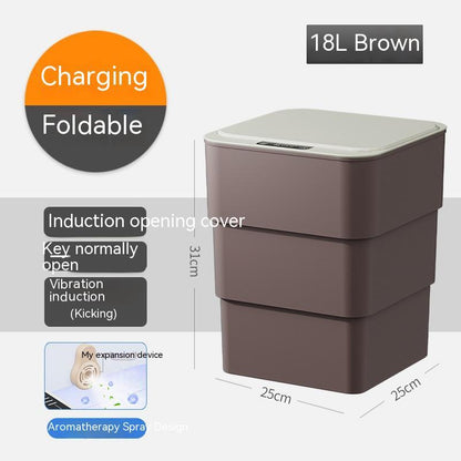 Smart Sensor Trash Can with Lid – Auto Open, UV Sterilization & Odor Control
