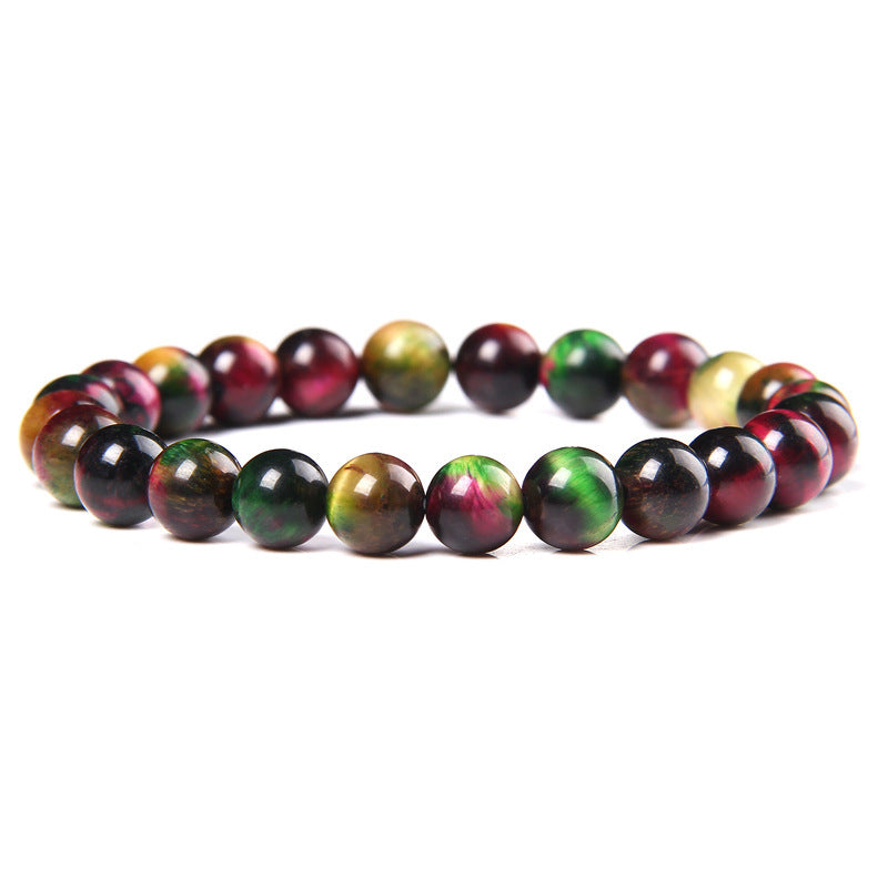 Natural Stone 8mm Bead Bracelet – Handmade Colorful Gemstone Jewelry for Men