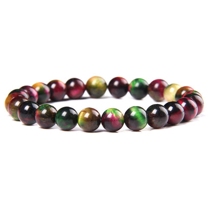 Natural Stone 8mm Bead Bracelet – Handmade Colorful Gemstone Jewelry for Men