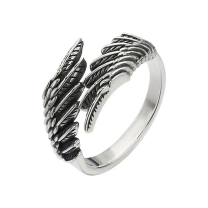 Love Couple Angel Wings Silver Ring – Romantic Jewelry for Women