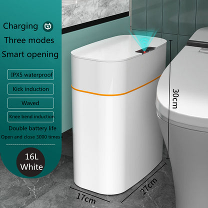 Smart Sensor Trash Can with Lid – Auto Open, UV Sterilization & Odor Control