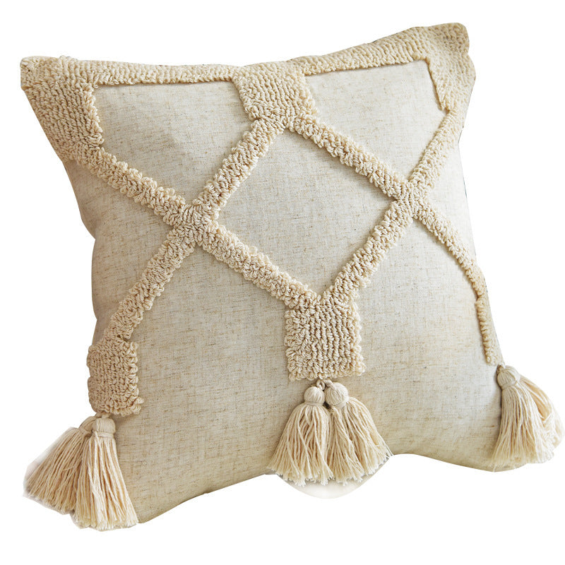 Hand-Tufted Decorative Pillowcase – Artisan Cushion Cover for Sofa & Home Decor