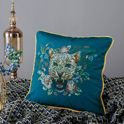Retro Tassel Sofa Cushion Pillow 45x45cm – European Style Nature Print Backrest Pillow with Thick Rope or Tassel | 9 Designs