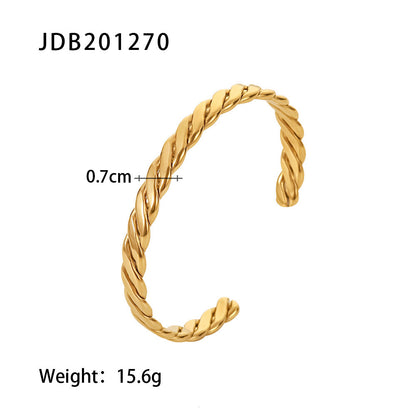 Gold-Plated Stainless Steel Bracelet with Zirconia – Trendy Women’s Jewelry