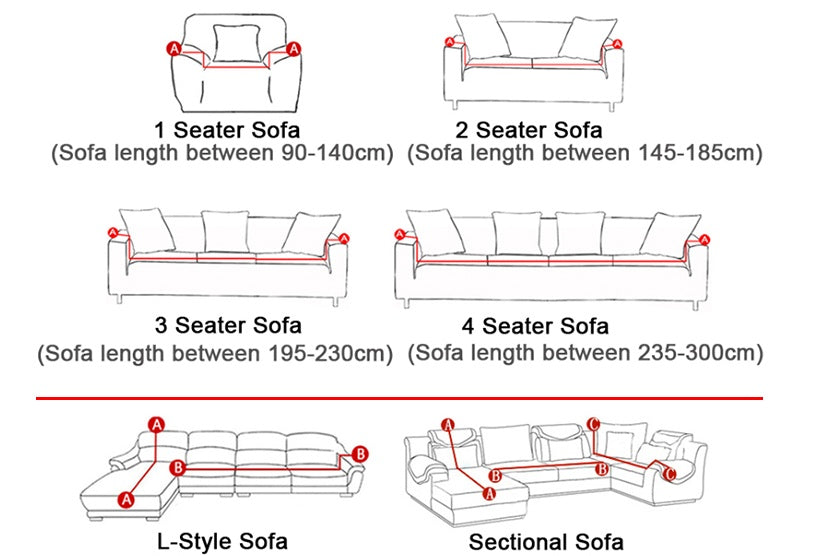 Elastic Sofa Cover – Universal Stretch Slipcover for 1/2/3/4 Seater Sofas