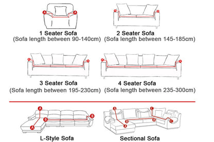 Elastic Sofa Cover – Universal Stretch Slipcover for 1/2/3/4 Seater Sofas
