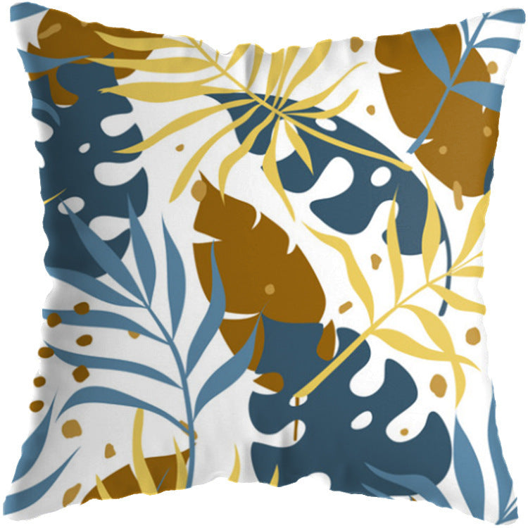 Tropical Plant Cushion Cover – Botanical Print Throw Pillow Case for Living Room Sofa