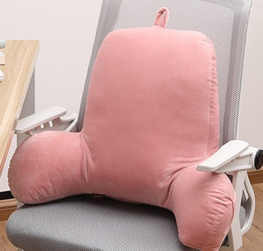 PP Cotton Plush Back Pillow with Armrests 55x35x20cm – Lumbar Support Cushion for Bed, Sofa, Car & Office