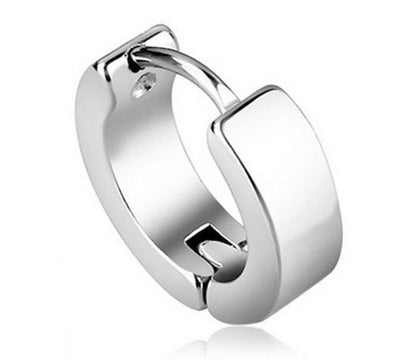 Simple Stainless Steel Hoop Earrings – Electroplated 4×9mm Jewelry for Women