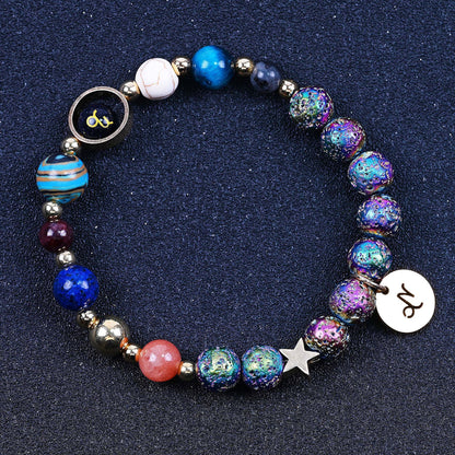 Zodiac Constellation Volcanic Rock Bracelet – Natural Stone Beads for All 12 Signs