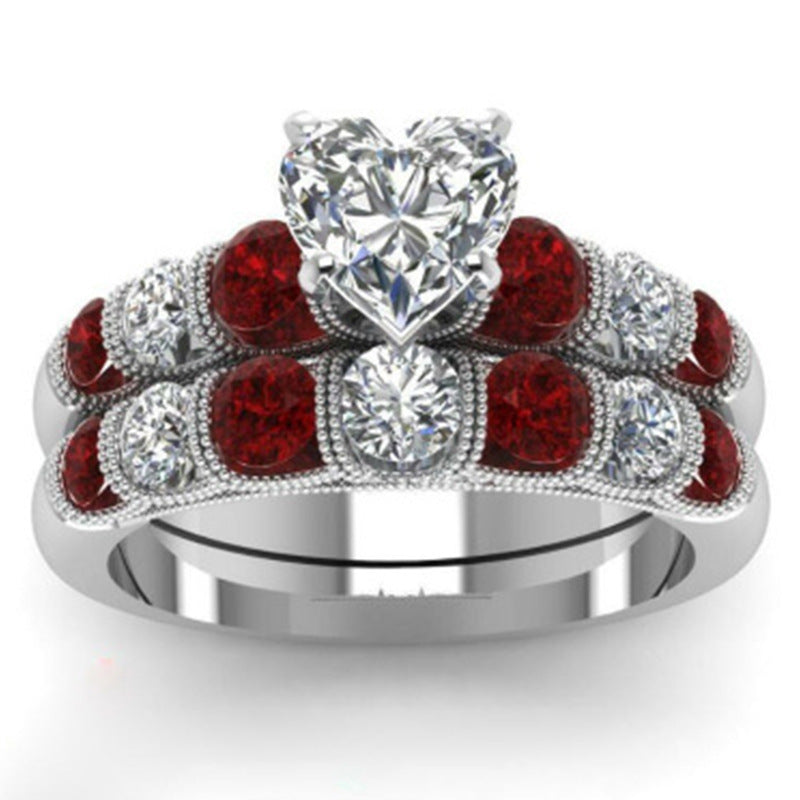 Heart Diamond Statement Ring Set – Fashion Jewelry for Women