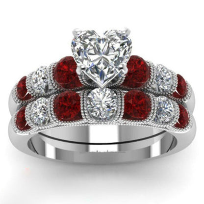Heart Diamond Statement Ring Set – Fashion Jewelry for Women