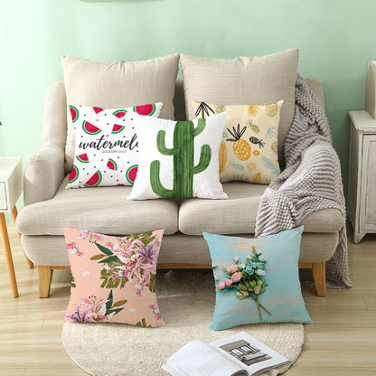 Fruit Print Home Decor Sofa Cushion Cover – Fun Colorful Throw Pillow Case for Living Room