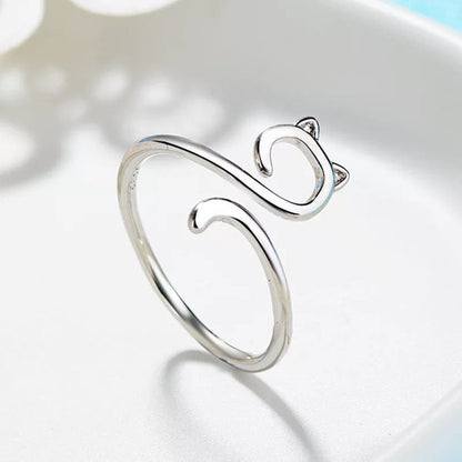 Adjustable Cat Knitted Ring – Cute Animal Jewelry for Women