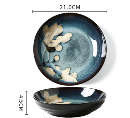 Underglaze Hand-Painted Ceramic Bowls & Plates – Creative Japanese Dinnerware