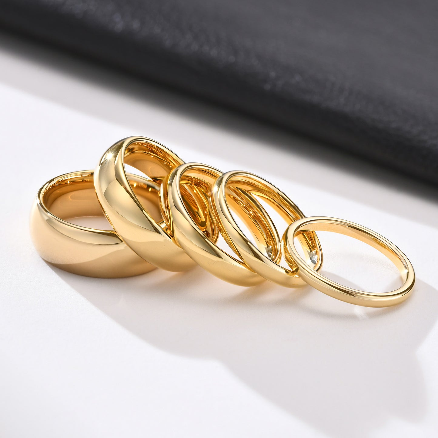 Glossy Tungsten Steel Couple Rings – Plain Band for Men & Women