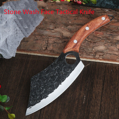Forged Small Kitchen Knife – Anti-Rust Blade Material in Khaki, White & Stone Wash