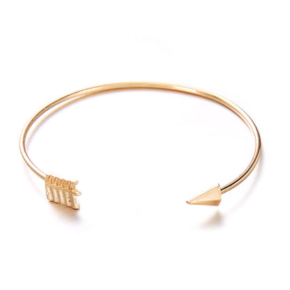 Vintage Arrow Knotted Cuff Bracelet – Gold Alloy Jewelry for Women