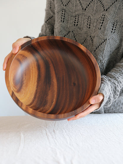 Natural Wooden Fruit & Salad Bowl – Household Food Container for Home & Restaurant
