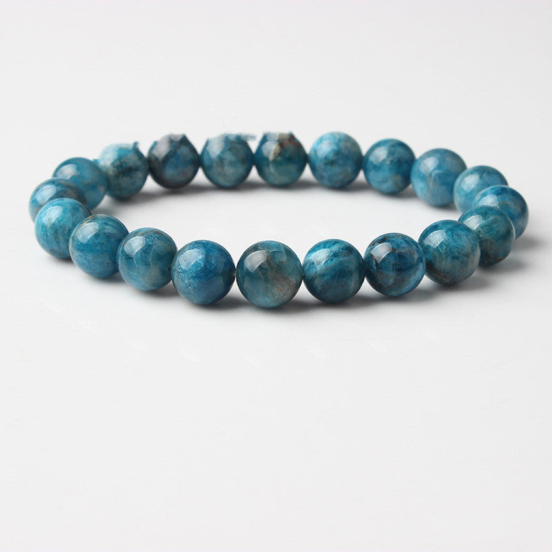 Natural Blue Apatite Elastic Bead Bracelet – Unisex Gemstone Jewelry