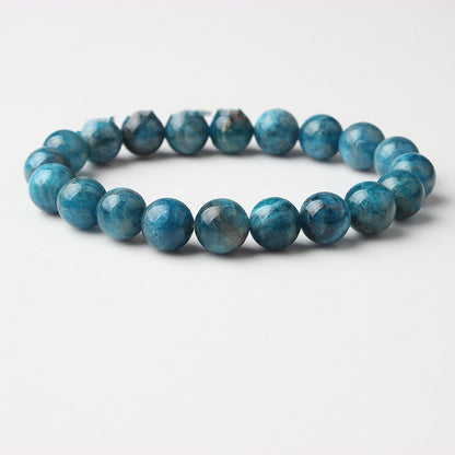 Natural Blue Apatite Elastic Bead Bracelet – Unisex Gemstone Jewelry