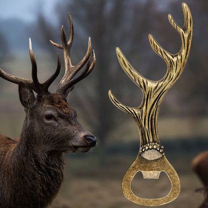 Deer Antler Beer Bottle Opener – Universal Bar Tool for Parties & Restaurants