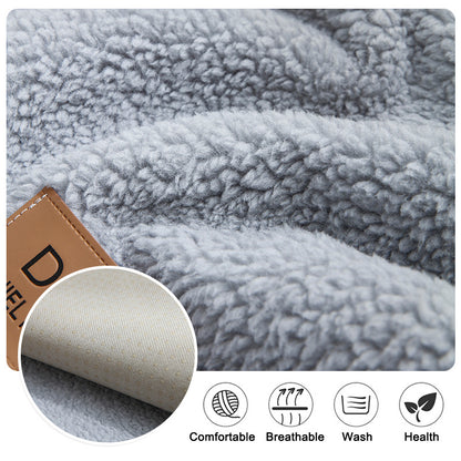 Modern Solid Color Winter Lamb Wool Sofa Cover – Thickened Plush Anti-Slip Couch Cover for Living Room